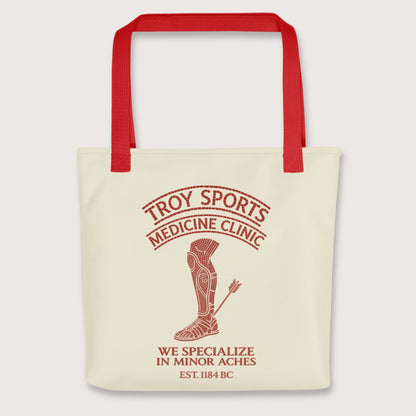 Red Troy Sports Medicine Clinic Bag - history buff gift by HistoHead