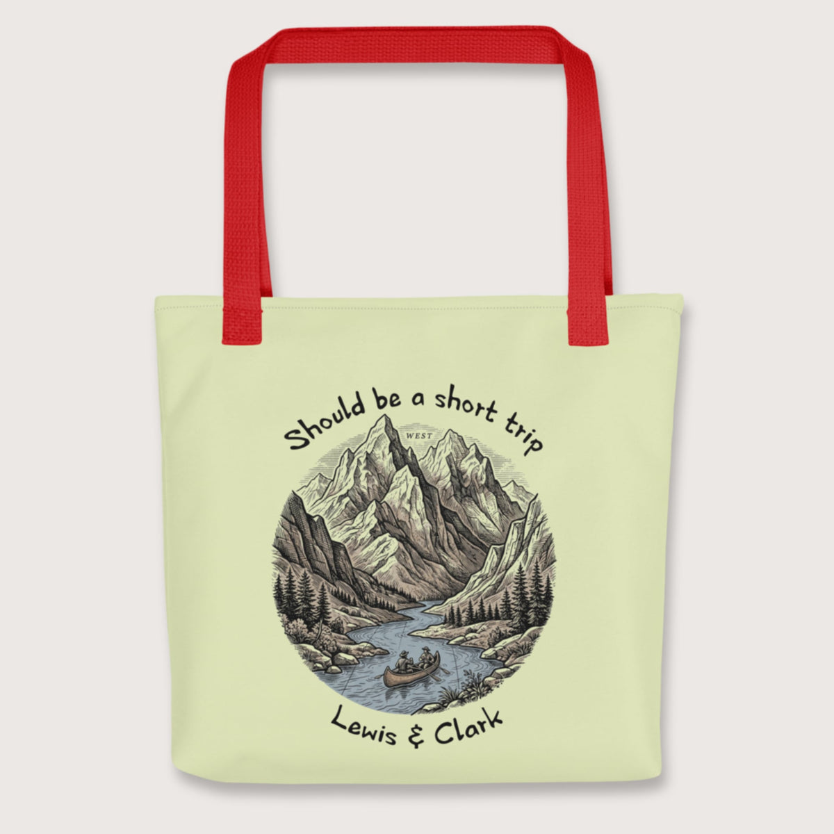 Red Lewis & Clark Short Trip Bag - history buff gift by HistoHead