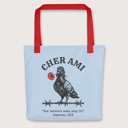 Red Cher Ami Bag - history buff gift by HistoHead