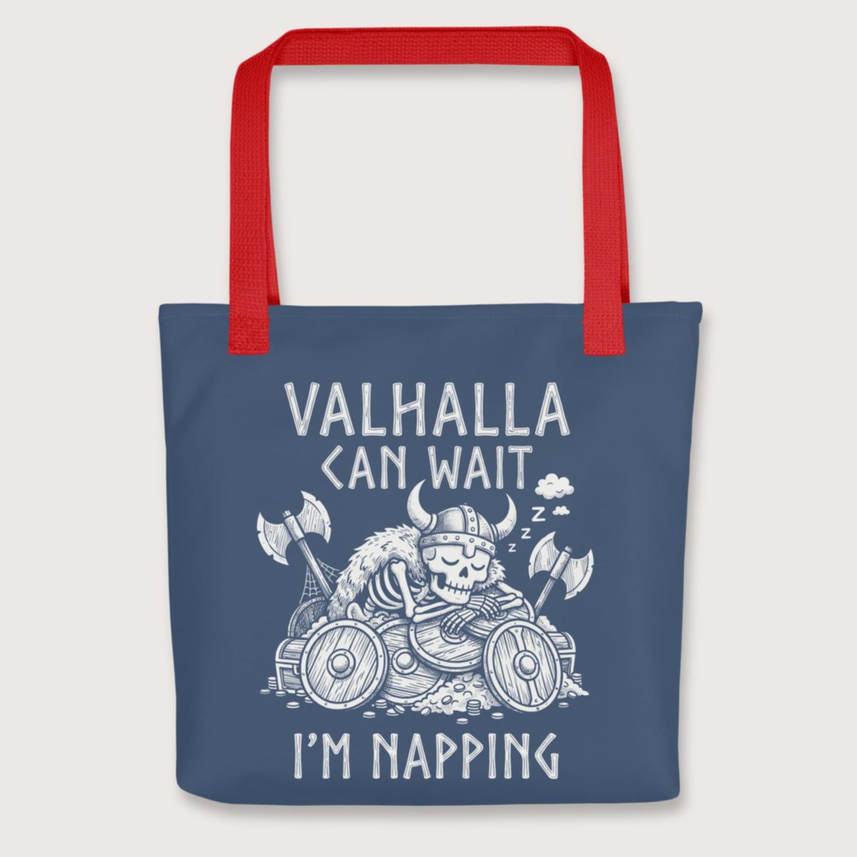 Red Valhalla Can Wait Bag - history buff gift by HistoHead