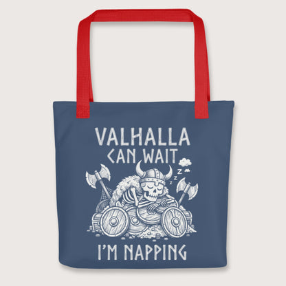 Red Valhalla Can Wait Bag - history buff gift by HistoHead