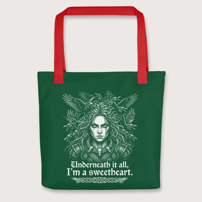 Red The Morrigan Underneath I'm a Sweetheart Bag - history buff gift by HistoHead