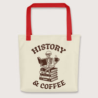 Red History & Coffee Bag - history buff gift by HistoHead