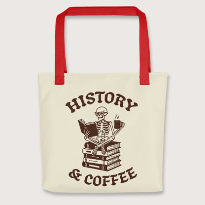 Red History & Coffee Bag - history buff gift by HistoHead