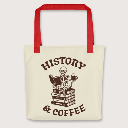 Red History & Coffee Bag - history buff gift by HistoHead