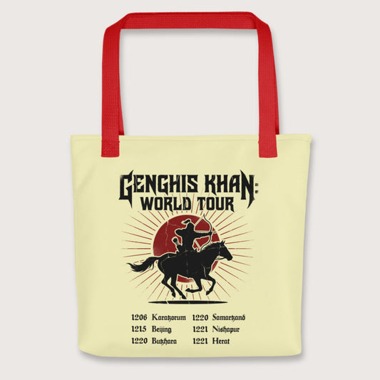 Red Genghis Khan World Tour Bag - history buff gift by HistoHead
