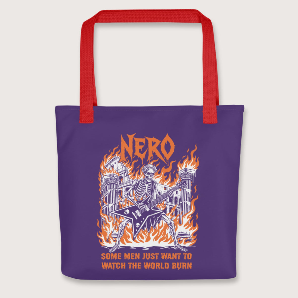 Red Nero Watch the World Burn Bag - history buff gift by HistoHead