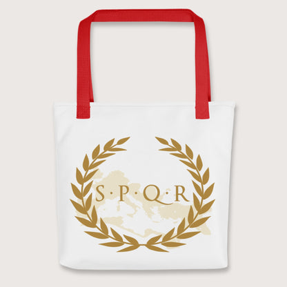 Red Roman SPQR Banner Bag - history buff gift by HistoHead