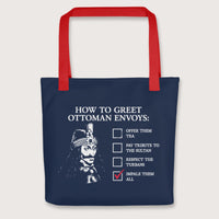 Red Vlad the Impaler How to Greet Guide Bag - history buff gift by HistoHead