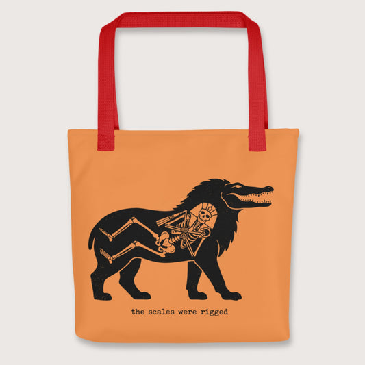 Red The Scales Were Rigged Bag - history buff gift by HistoHead