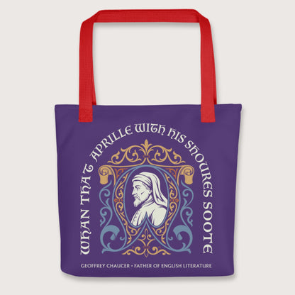 Red Geoffrey Chaucer Bag - history buff gift by HistoHead