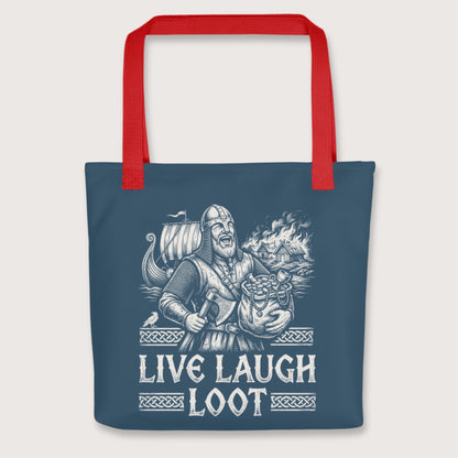 Red Live Laugh Loot Bag - history buff gift by HistoHead