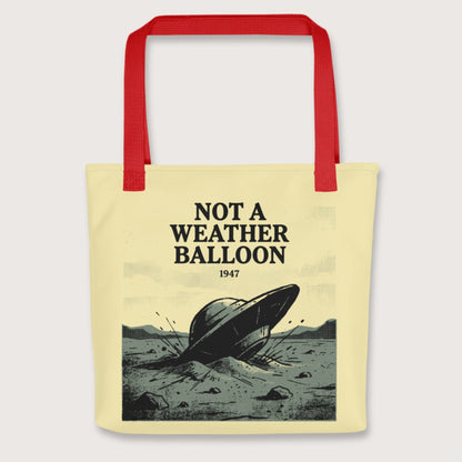 Red Roswell Weather Balloon Bag - history buff gift by HistoHead
