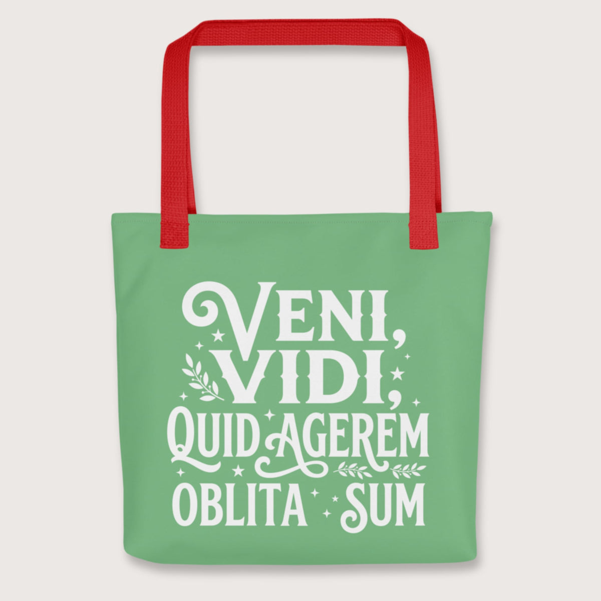 Red Latin I Came I Saw I Forgot I Was Doing (Feminine Version) Bag - history buff gift by HistoHead