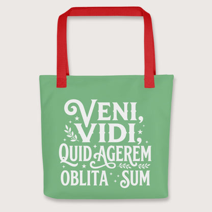 Red Latin I Came I Saw I Forgot I Was Doing (Feminine Version) Bag - history buff gift by HistoHead