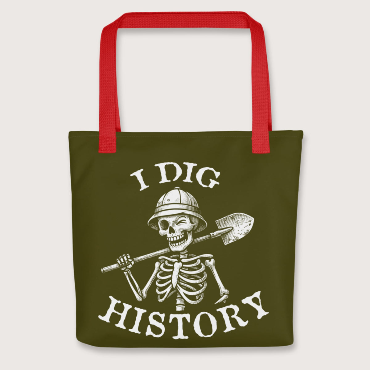 Red I Dig History Bag - history buff gift by HistoHead