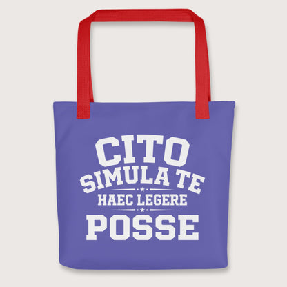 Red Latin Quick Pretend You Can Read This Bag - history buff gift by HistoHead
