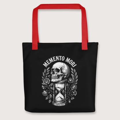 Red Memento Mori Tempus Fugit Bag - history buff gift by HistoHead
