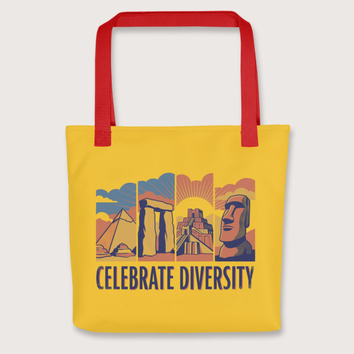 Red Celebrate Diversity Stone Wonders Edition Bag - history buff gift by HistoHead