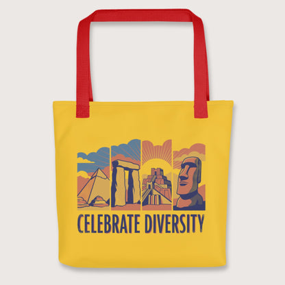 Red Celebrate Diversity Stone Wonders Edition Bag - history buff gift by HistoHead