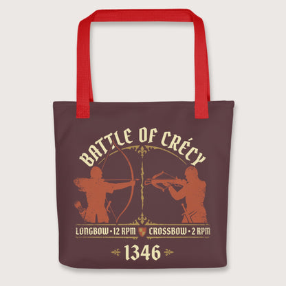Red Battle of Crecy 1346 Bag - history buff gift by HistoHead