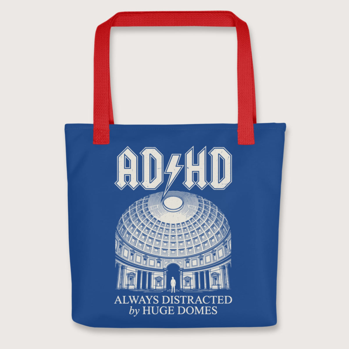 Red Always Distracted by Huge Domes Bag - history buff gift by HistoHead