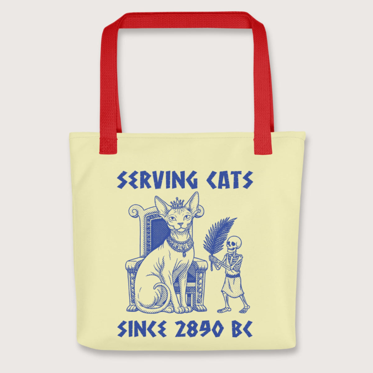 Red Serving Cats Since 2890 BC Bag - history buff gift by HistoHead