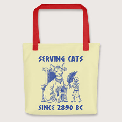 Red Serving Cats Since 2890 BC Bag - history buff gift by HistoHead