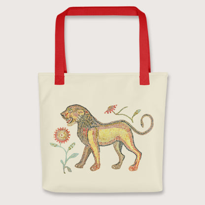 Red Ancient Roman Mosaic Lion Bag - history buff gift by HistoHead
