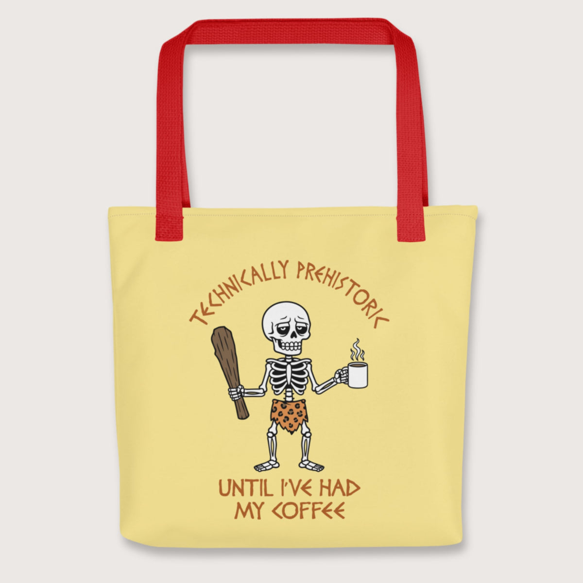 Red Until I've Had My Coffee Bag - history buff gift by HistoHead