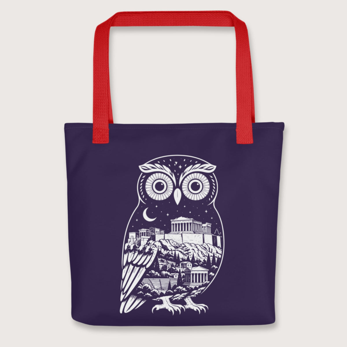 Red Athena Owl Bag - history buff gift by HistoHead