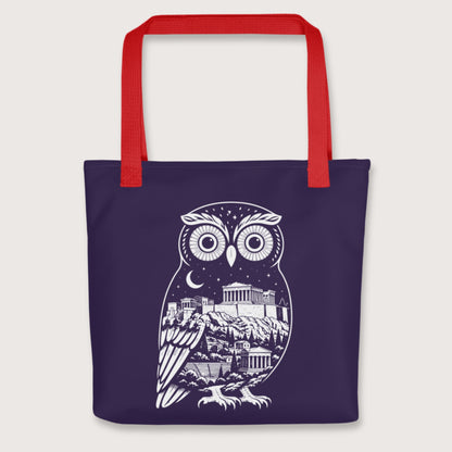 Red Athena Owl Bag - history buff gift by HistoHead