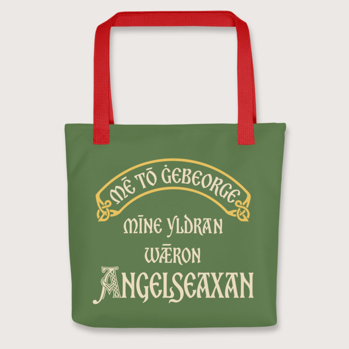 Red In My Defense My Ancestors Were Anglo-Saxons in Old English Bag - history buff gift by HistoHead