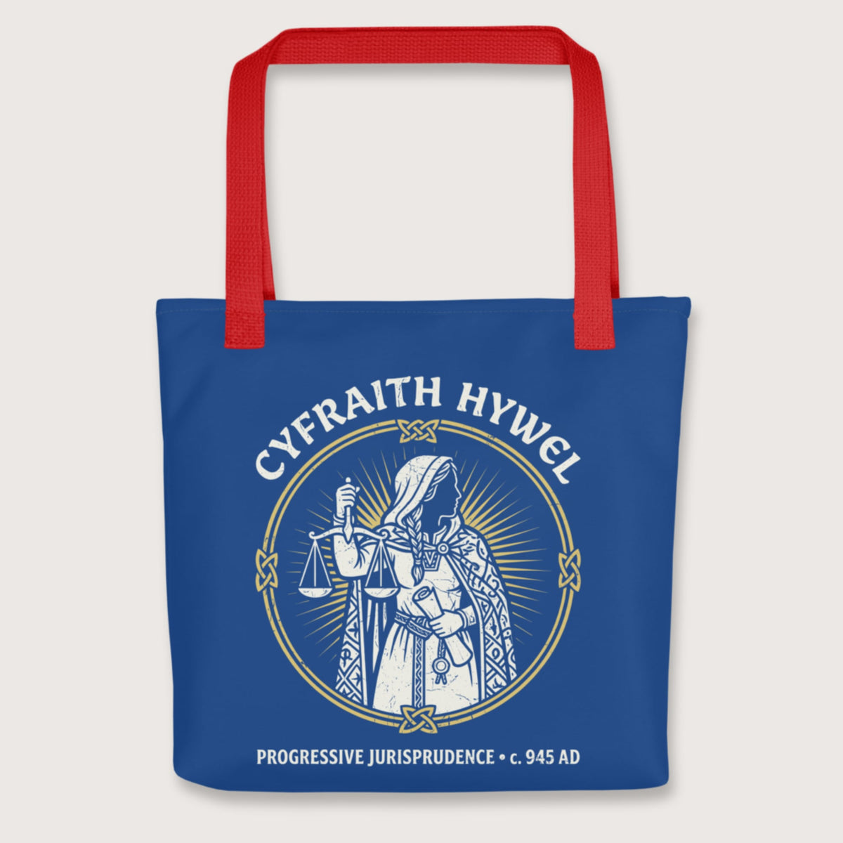 Red Cyfraith Hywel Progressive Jurisprudence Bag - history buff gift by HistoHead