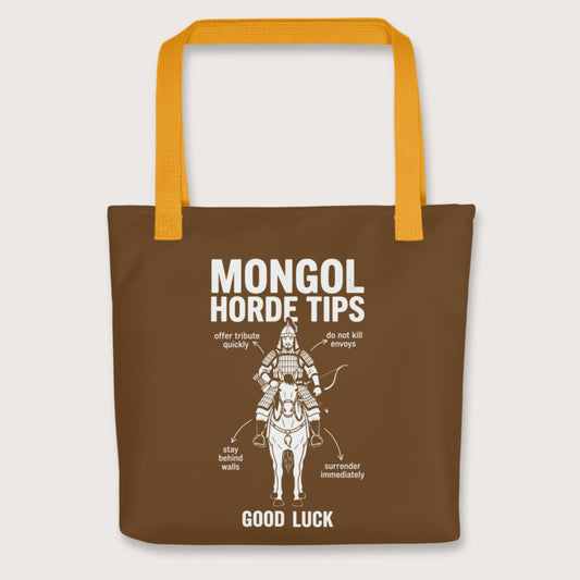 Yellow Mongol Horde Tips Bag - history buff gift by HistoHead