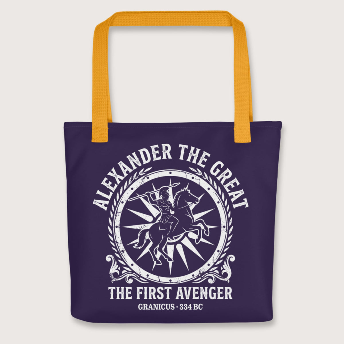 Yellow Alexander the Great First Avenger Bag - history buff gift by HistoHead