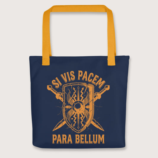 Yellow Si Vis Pacem Para Bellum Scutum Bag - history buff gift by HistoHead