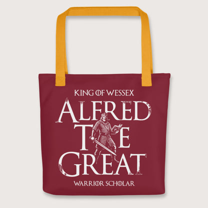 Yellow Alfred the Great Scholar King Bag - history buff gift by HistoHead
