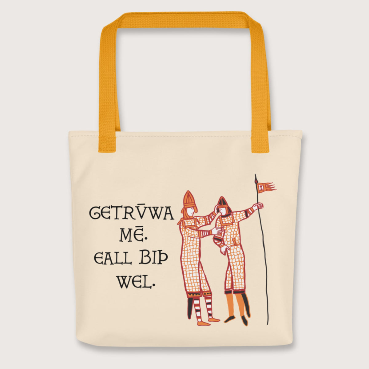 Yellow Bayeux Tapestry Trust Me Everything Will Be Fine Old English Bag - history buff gift by HistoHead