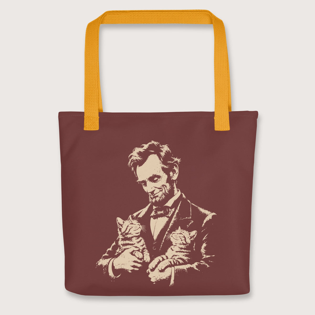 Yellow Lincoln's Cats Bag - history buff gift by HistoHead