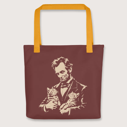 Yellow Lincoln's Cats Bag - history buff gift by HistoHead