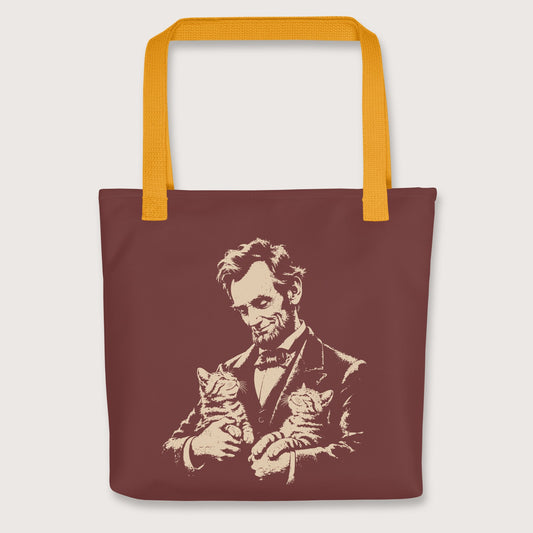 Yellow Lincoln's Cats Bag - history buff gift by HistoHead
