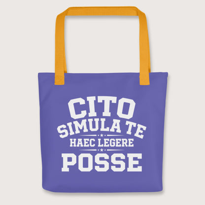 Yellow Latin Quick Pretend You Can Read This Bag - history buff gift by HistoHead
