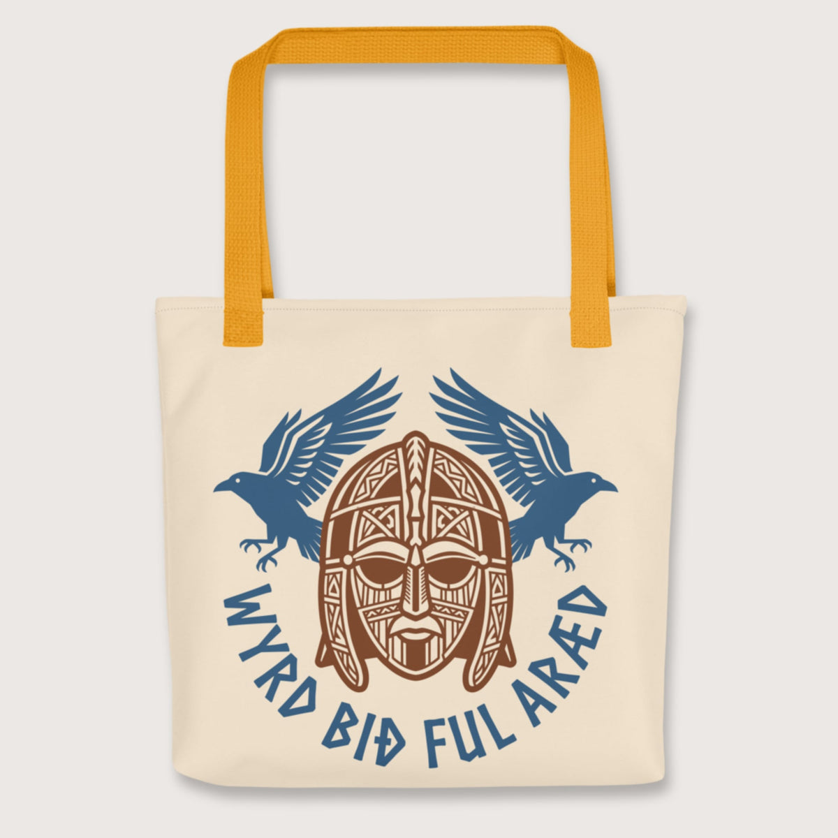 Yellow Wyrd Bið Ful Aræd Sutton Hoo Helmet Edition Bag - history buff gift by HistoHead