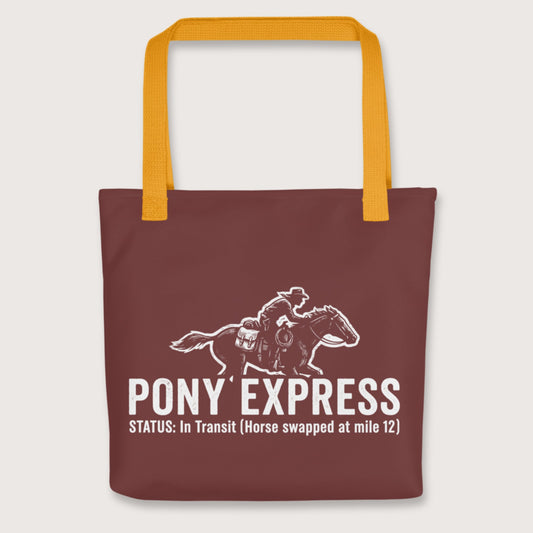 Yellow Pony Express Bag - history buff gift by HistoHead