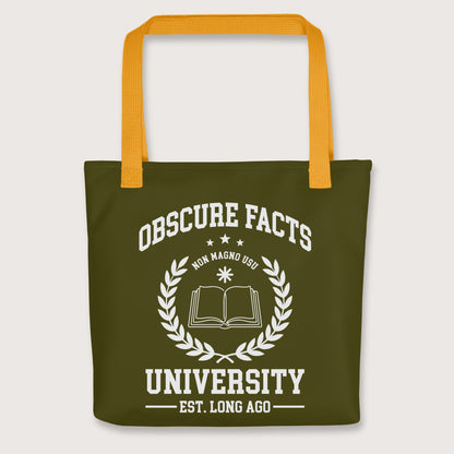 Yellow Obscure Facts University Bag - history buff gift by HistoHead
