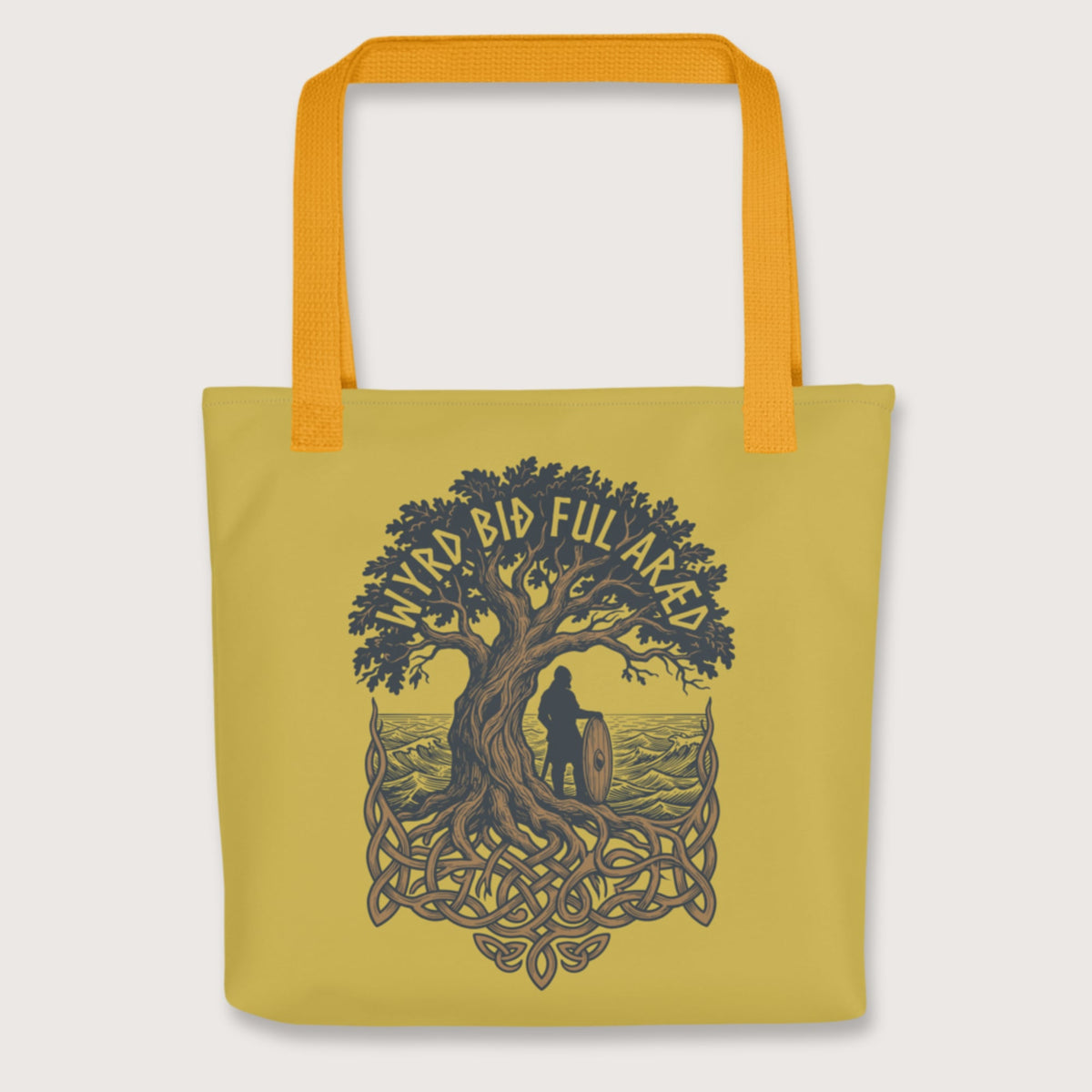 Yellow Old English Fate Is Inexorable Bag - history buff gift by HistoHead