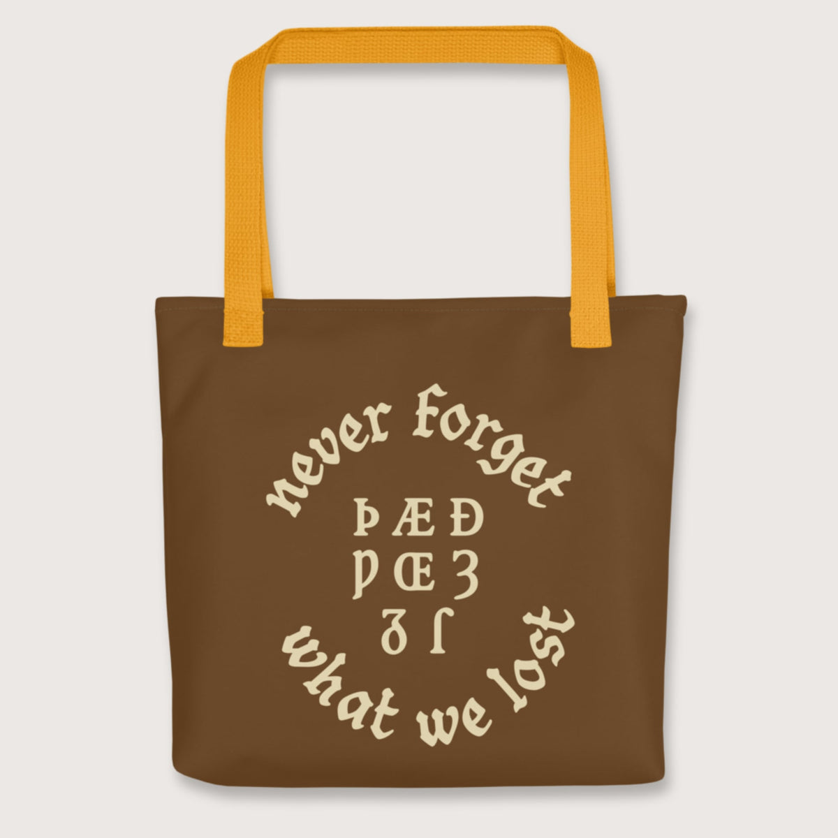 Yellow Never Forget Lost Letters Bag - history buff gift by HistoHead