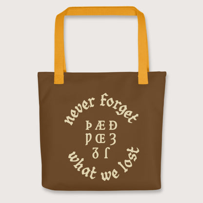 Yellow Never Forget Lost Letters Bag - history buff gift by HistoHead