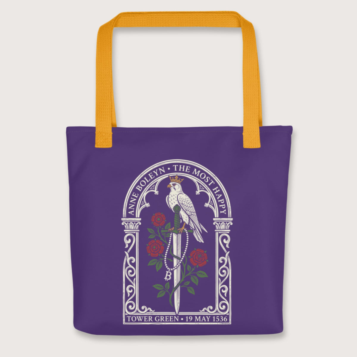 Yellow Anne Boleyn Falcon Bag - history buff gift by HistoHead